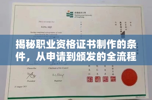 望奎揭秘职业资格证书制作的条件，从申请到颁发的全流程解析